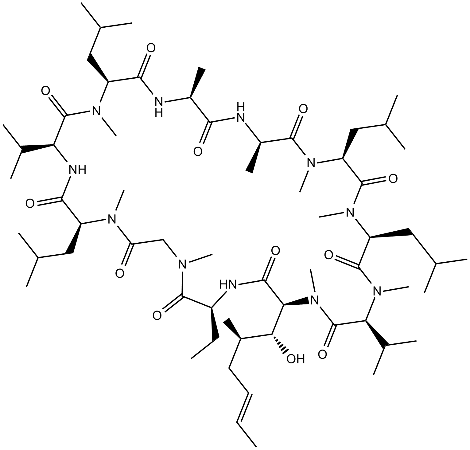 Structure of Cyclosporine